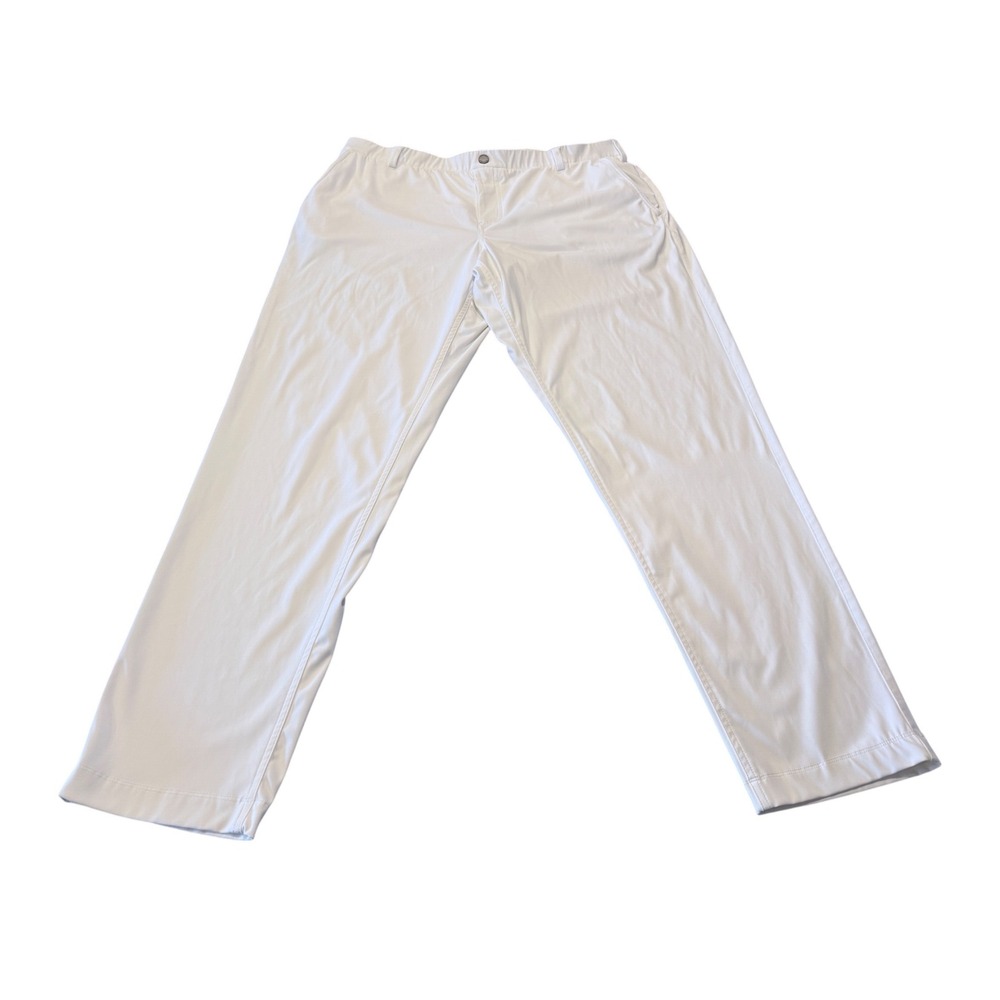 Redvanly Mens White Performance Golf Pants XXL Flat Front Stretch Trousers